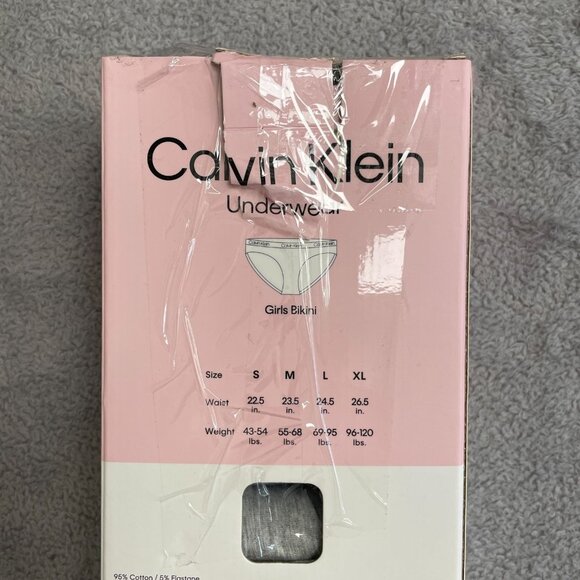 NEW Calvin Klein 7 Pack Girls Size M Bikini Underwear Cotton Stretch - Picture 2 of 4